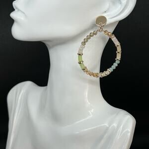 Beaded Boho-Inspired Hoop Earrings